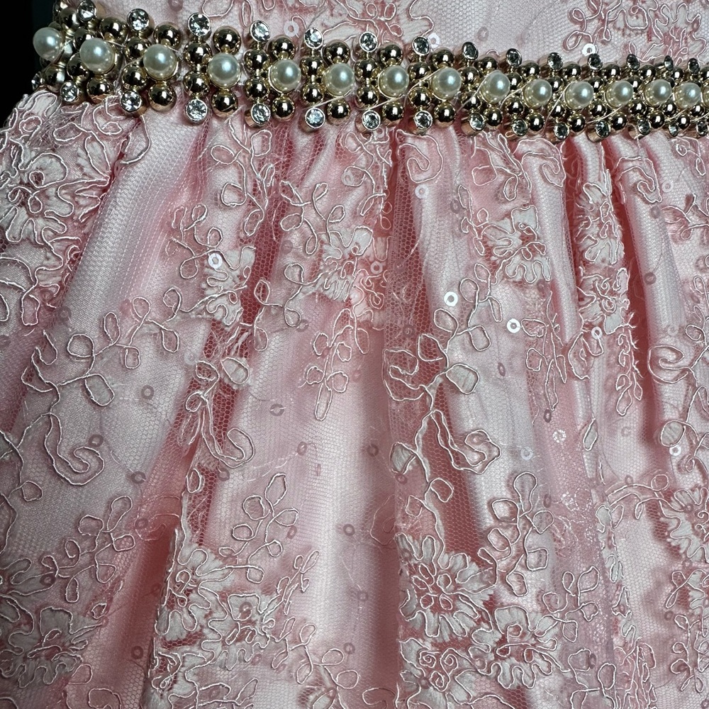 AMERICAN PRINCESS PINK DRESS GIRL’S SIZE 7 FORMAL WEDDING - Picture 5 of 7